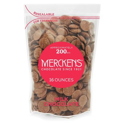 KIDU Merckens Chocolate Melting Wafers 16 Ounces Bulk Perfect For Dipping, Deserts, Baking And More - 1 Pound (Milk New)