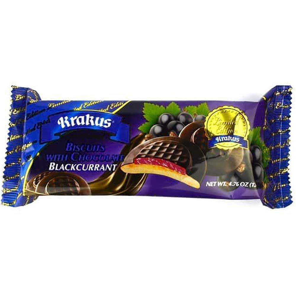 Krakus Choco Biscuit Black Current, 4.76 oz