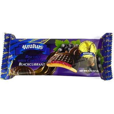 Krakus Choco Biscuit Black Current, 4.76 oz