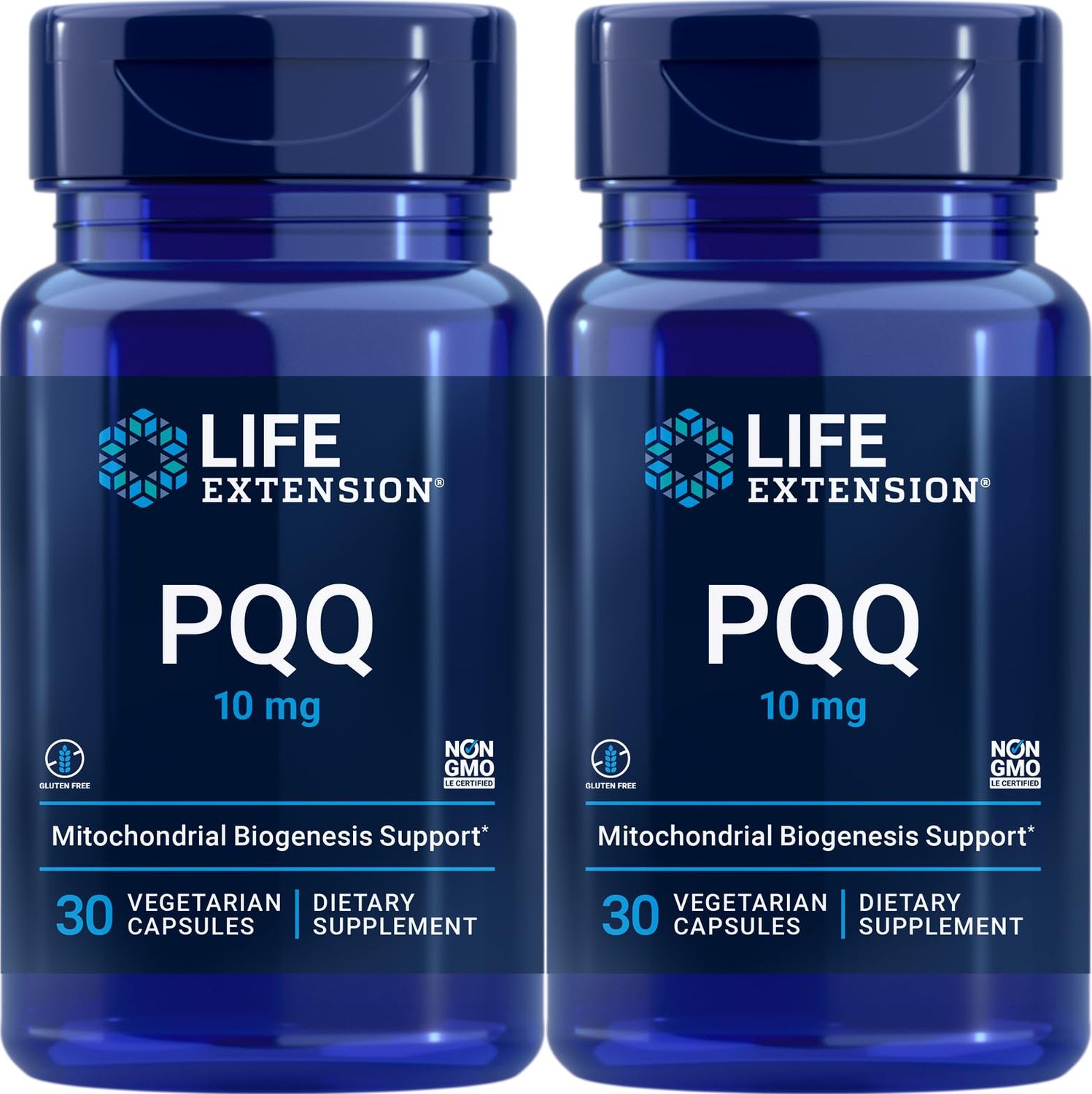 Life Extension PQQ (Pyrroloquinoline Quinone) 10 mg, 30 Vegetarian Capsules (Pack of 2)