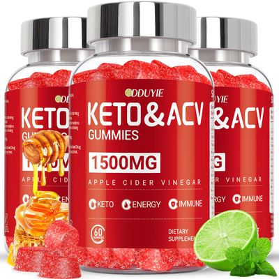 DDUYIE (3 Pack) Apple Cider Vinegar Gummies Keto ACV Gummies for Supports Metabolism Fat Burn with Vitamin B6 B12 ACV Supplement Lemon Honey Flavor 180 Vegan for Women and Men