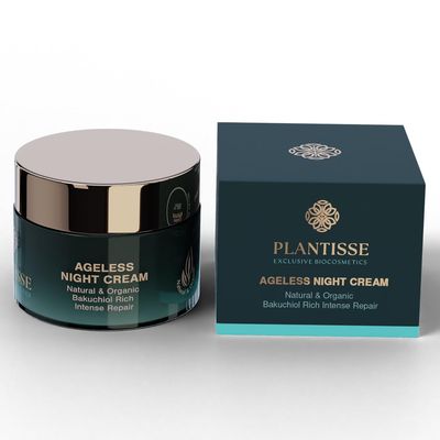 PLANTISSE Ageless Night Cream - Natural and Organic Anti-Aging Night Face Cream, enhanced with Bakuchiol, Matrixyl 3000 and Matrixyl Synthe&#39;6 , High and Low Molecular Weight Hyaluronic Acid
