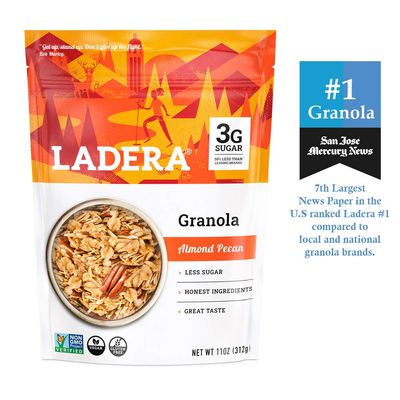 Ladera Granola Almond Pecan Granola Low Sugar Gluten Free Vegan Granola Breakfast Healthy Snack 11 oz