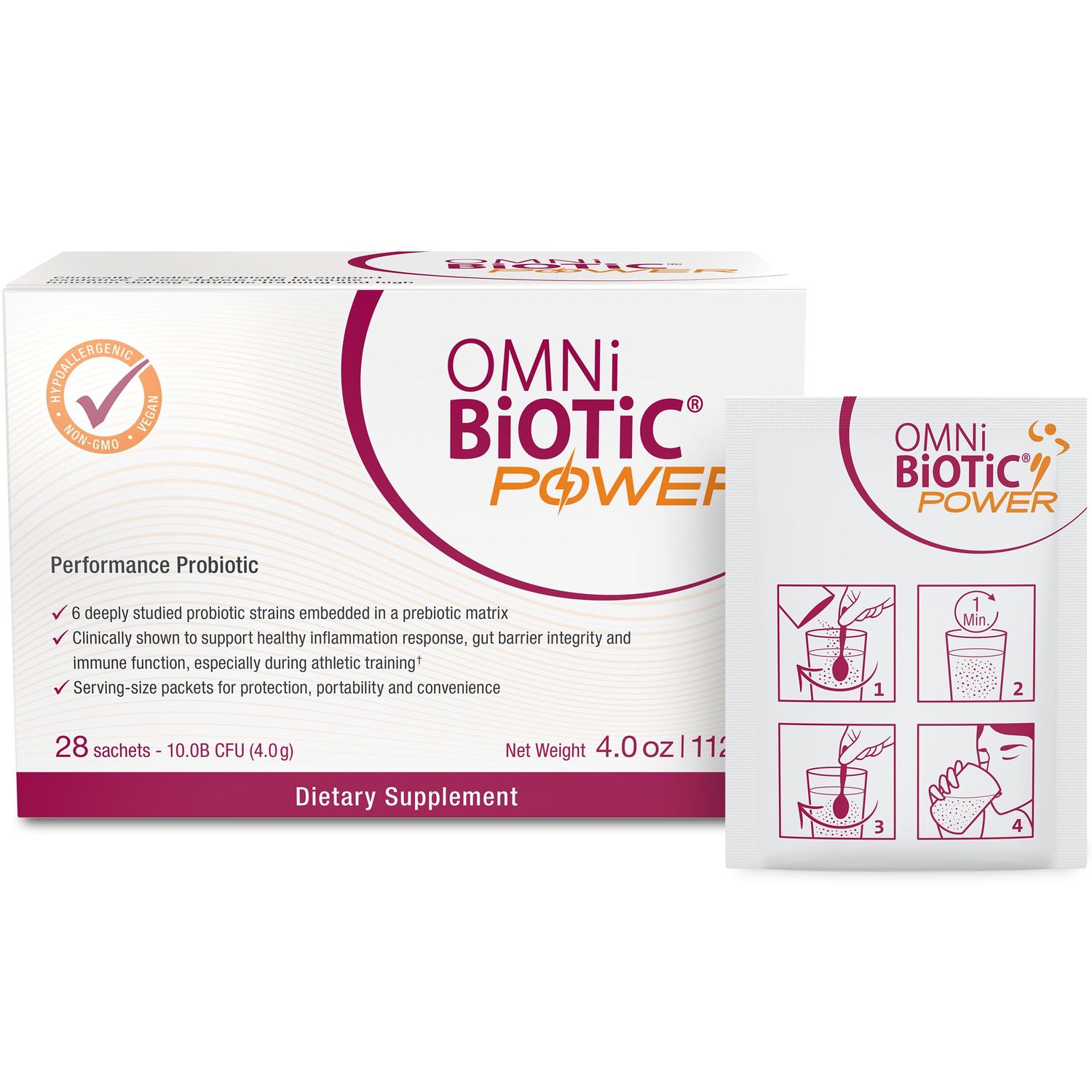 Power High Performance Daily Probiotic Supplement - Probiotic Powder with Magnesium Citrate for an Active Lifestyle - Supports Gut Health, Muscle Recovery, and Energy - Vegan, Non-GMO (30 Servings)