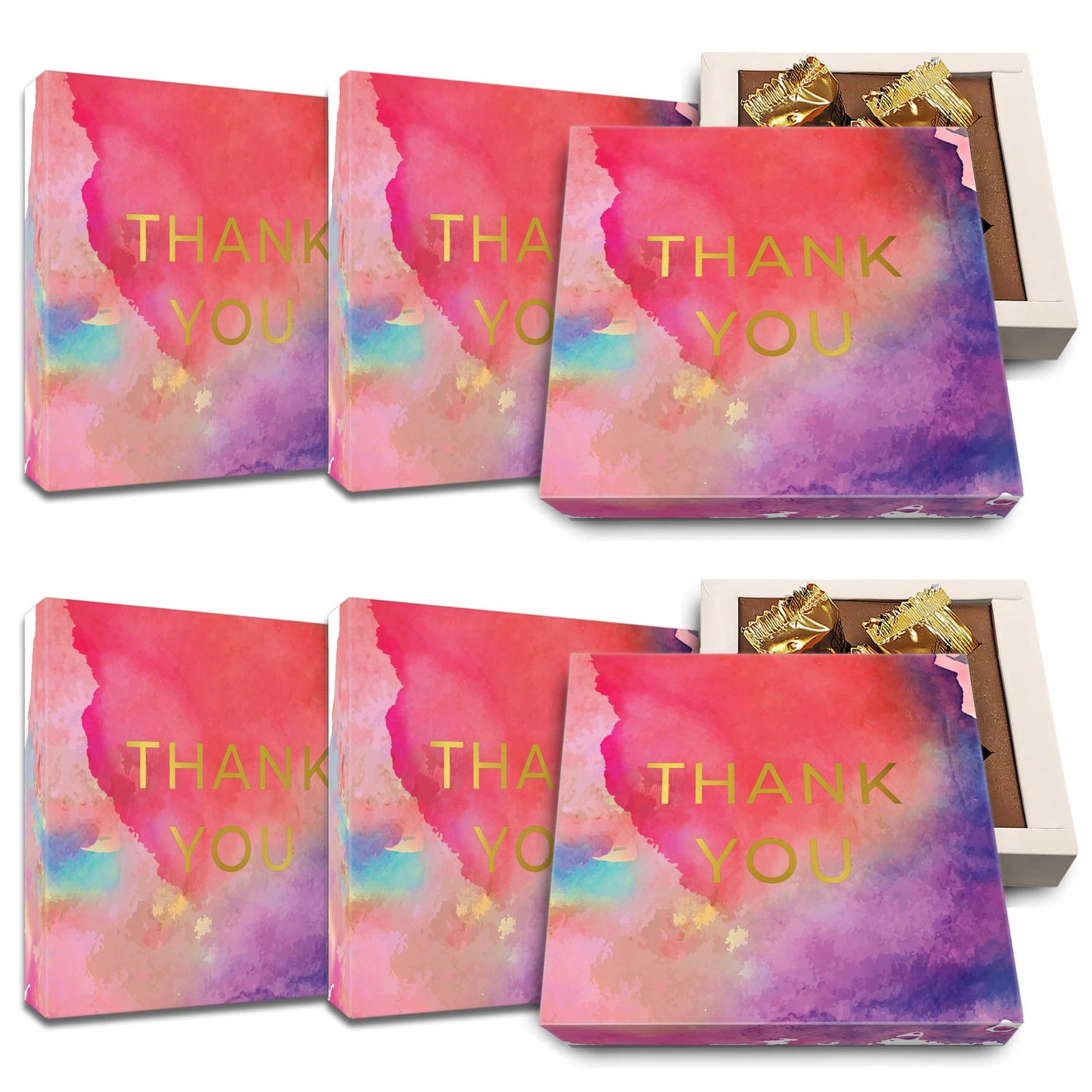 CoolGiftBox Presents for employees Special Thank You for coworkers bulk Individually Wrapped Candy Gift Box Discounted corporate Presents Thank you gifts with Chocolate Truffles Pack of 6