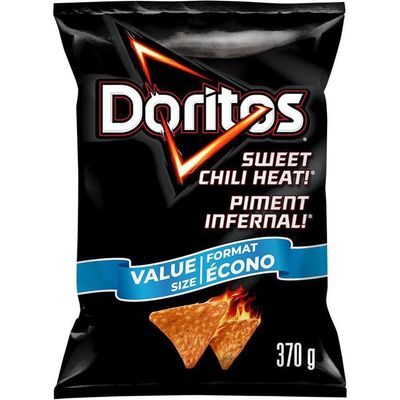Doritos Sweet Chili Heat Tortilla Chips, 370g13.1 oz., Value Size Bag, Imported from Canada