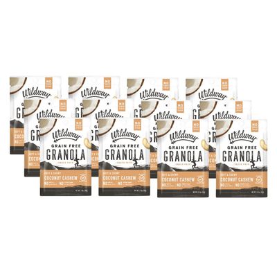 Wildway Keto Granola Snack Packs Coconut Cashew Grain-Free Certified Gluten-Free Cereal Vegan, Low Carb No Sugar Added Paleo-Friendly, Non-GMO Fruit Nut Clusters Nutrient-Rich 12 Pack