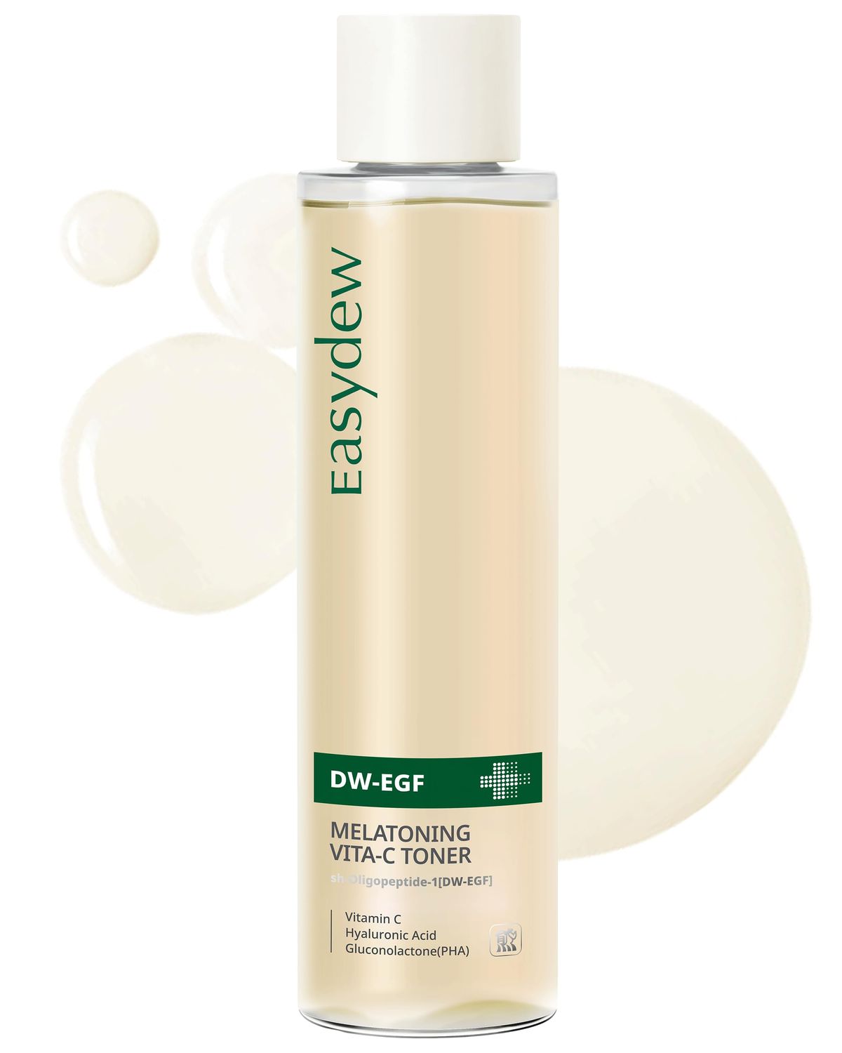 EASYDEW DW-EGF Peptide M Vita-C Toner - Revitalizing Exfoliating Hydrating Toner for Sensitive Skin with Glutathione, Vitamin C, Niacinamide and PHA - Skin Softening Clearing Booster, 5.07 fl.oz.