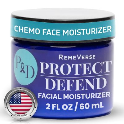 RemeVerse Protect Defend Facial Moisturizer for Sensitive Skin During Chemoteraphy - Skin Hydration Gentle Face Cream wHyaluronic Acid, Peptides, Glycerin, Collagen - Made in USA - 2 oz