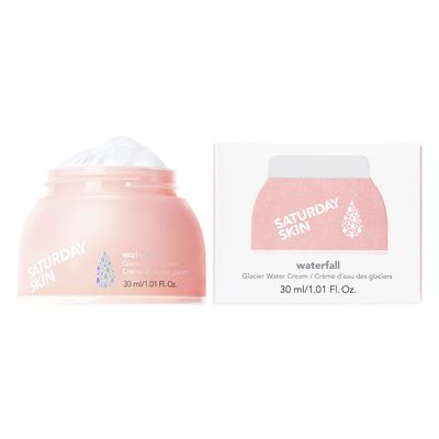 Saturday Skin Face Moisturizer Water Cream Mini Size, Vegan Natural Facial Moisturizer Oil-free Gel Cream From Alaska Glacier Water Day Night Cream Hydrating and Reduce Wrinkles(1.01 Fl Oz (30ml))