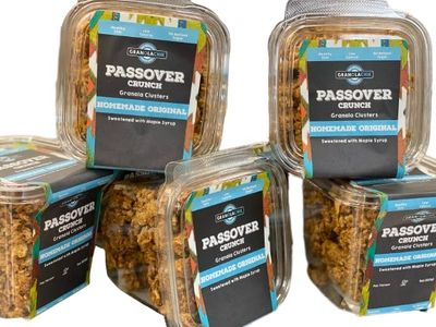Granolachik Artisanal Granola Bark, Vegan, No Refined Sugars Maple Syrup Sweetened, 8oz (Passover Crunch, 1 Pack)