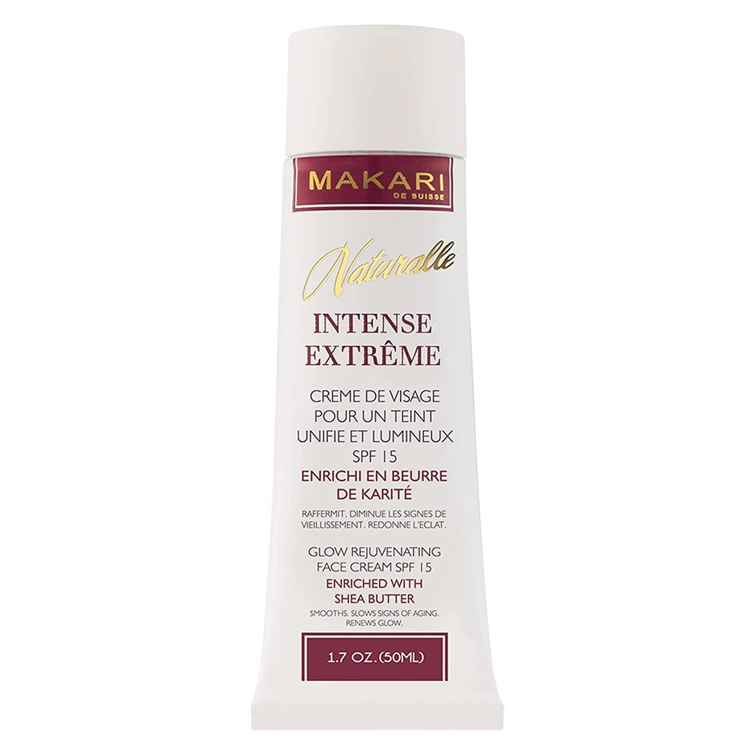 Makari Naturalle Intense Extreme Brightening Face Cream (1.7 oz) Anti-Aging and Brightening Treatment for Acne Scars, Stretch Marks and Wrinkles Moisturizer for Dry Skin with Shea Butter and SPF 16