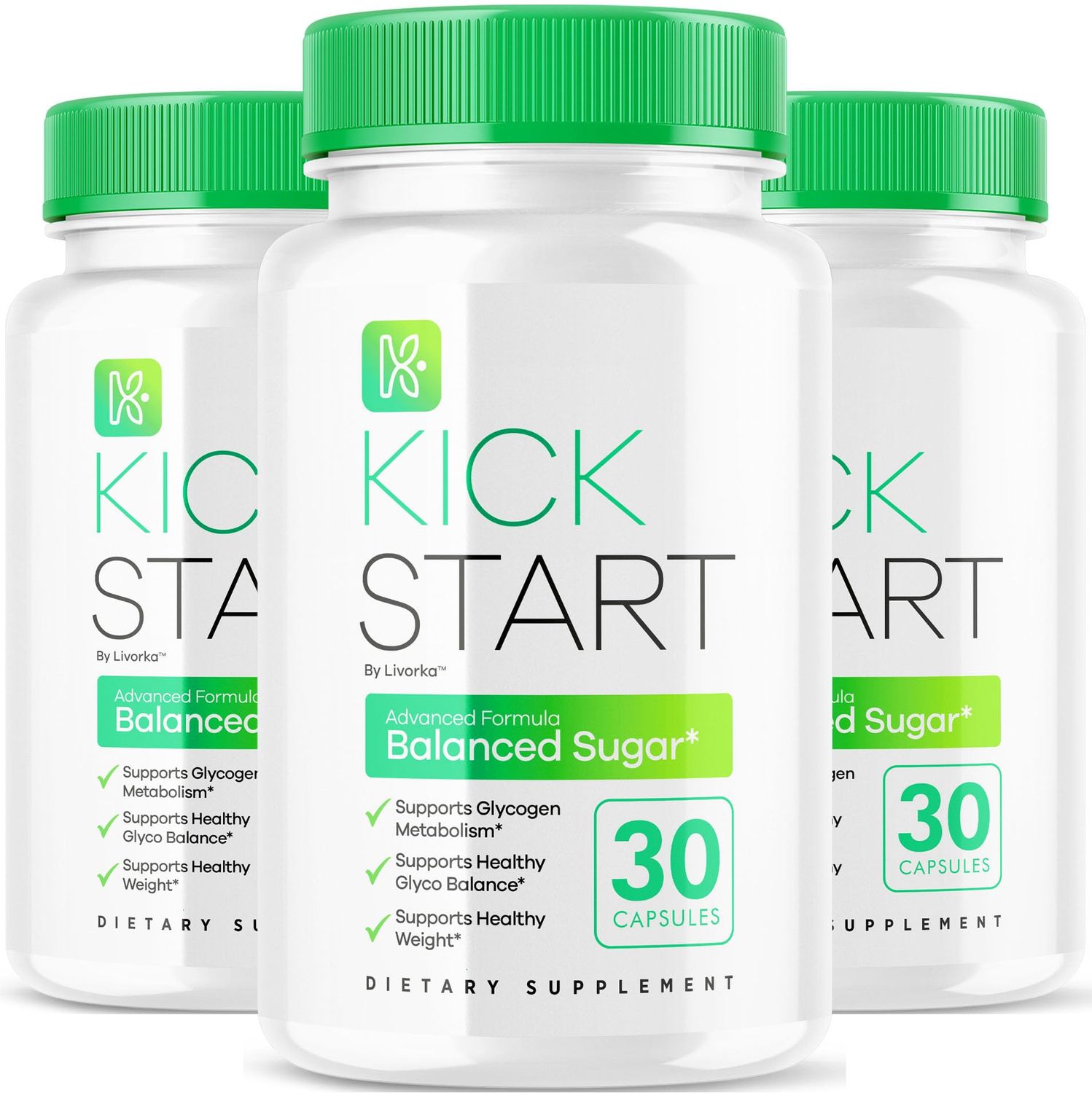 (3 Pack) Kick Start Glyco Optimizer Capsules, Kickstart Glycol Supplement Support Pills Premium - All Natural Advanced Formula, Kickstart Vitamin to Promote Energy Health, 90 Capsules for 3 Months