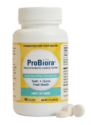 ProBiora Oral-Care Chewable Probiotic Tablets Probiotic Supplement for Women Men Healthier Teeth Gums Fresher Breath Whiter Teeth 60 Count Mint