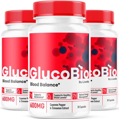 (3 Pack) GlucoBio Capsules - Official Gluco Bio Support Pills, Advanced Formula for Overall Balance, GlucoBio Pills, GlucoBio Supplement, Glucovio Reviews, 90 Capsules for 3 Months