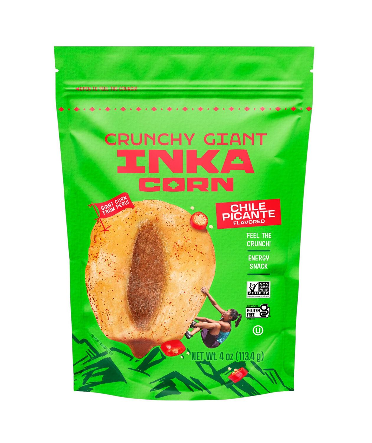 Inka Corn Gluten Free Roasted Giant Corn Chile Picante flavored, 4 Ounce (Pack of 1)