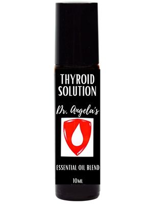 Dr. A&#39;s Thyroid Solution Essential Oil Blend 100 Therapeutic Grade Frankincense Myrrh Energy, Metabolism Weight Management Formula Roll-On Bottle