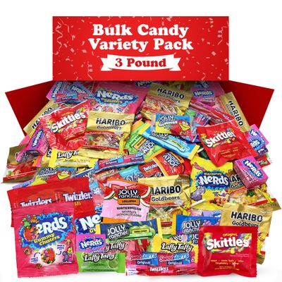 Bulk Candy Variety Pack 3 Pound - Assorted Candy Bag Individually Wrapped Candies For Pinara Fillers, Classroom, Parties, Gifts Treats - Bulk Candies Assortment