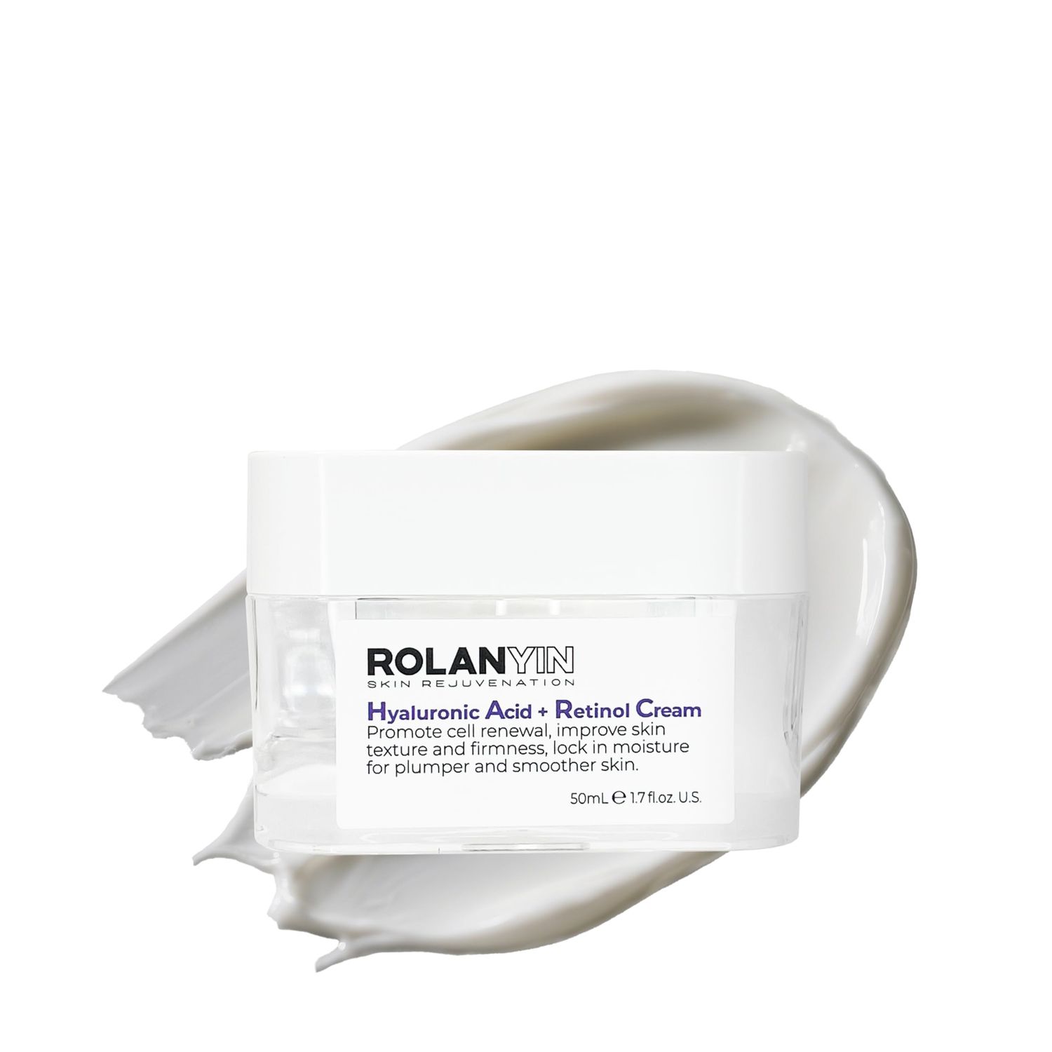 ROLANYIN Hyaluronic Acid Retinol Cream Anti Aging and Deep Hydration Nourishing Wrinkle Reduction and Smoothing Formula for Improved Skin Texture Skin Care