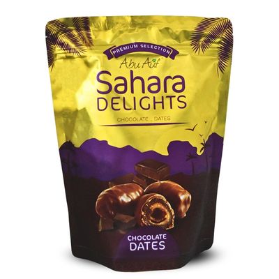 Generic Abu Auf Semi Dry Dates Without Seed Coated With Chocolate Sahara Delights Delicious Finest Natural Tamr Free From Genetically Modified Fresh Kosher Halal (1 Pack 10.58 oz 300 gm)