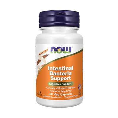 NOW Intestinal Bacteria Support, Clinically Validated Probiotic, Promotes Regularity, 60 Veg Capsules