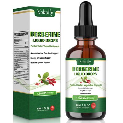 Berberine HCL Liquid Drops - 1500 mg Berberine Supplement with Ceylon Cinnamon, Turmeric, Bitter Melon, Green Tea and More - Supports Metabolism and Immune System, Gut Health - 2 FL Oz