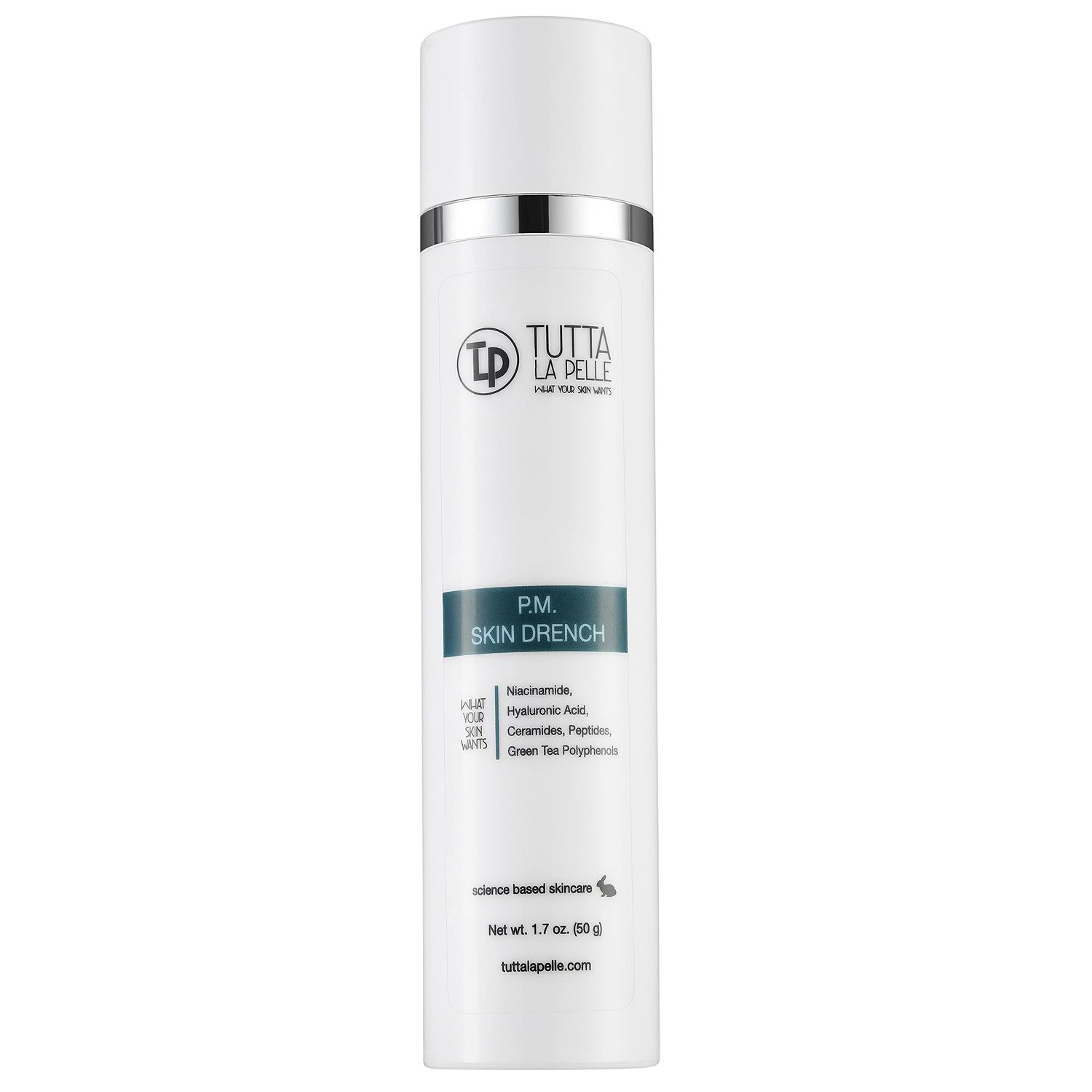 Tutta La Pelle Anti Aging Night Cream - Intense Hydrating Face Moisturizer - Enriched with Hyaluronic Acid, Ceramide, Peptides, Excellent Night Face Cream - Fragrance Free - Light Feeling - 1.7 oz