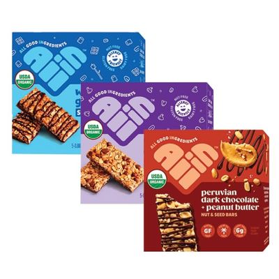 All In Snack Bars Chocolate Lover&#39;s Variety Pack - Peruvian Chocolate, S Mores, and Chocolate Chip - Gluten Free - Organic - Non-GMO (22 Pack)