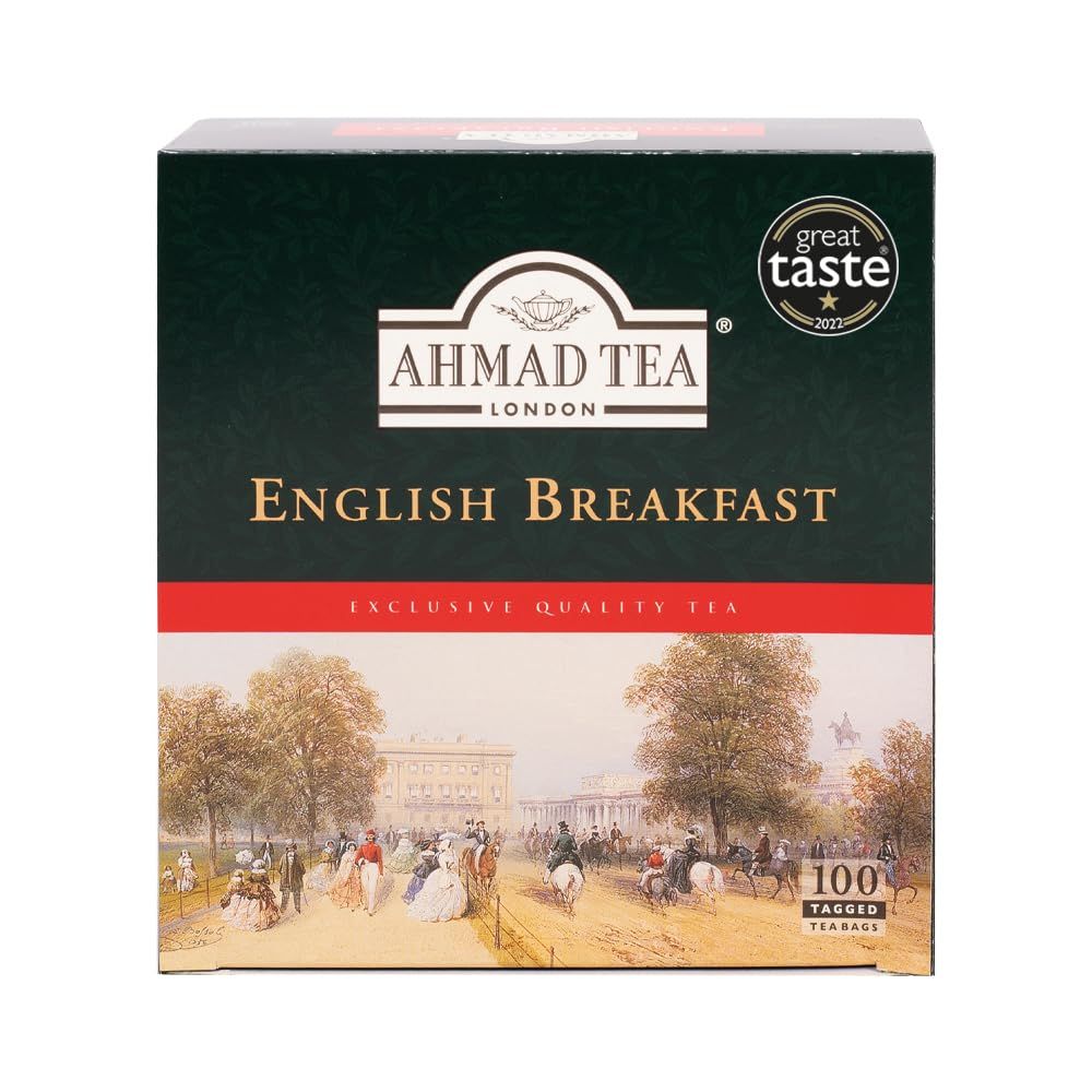 Ahmad Tea Black Tea, English Breakfast Teabags, 100 ct - Caffeinated and Sugar-Free