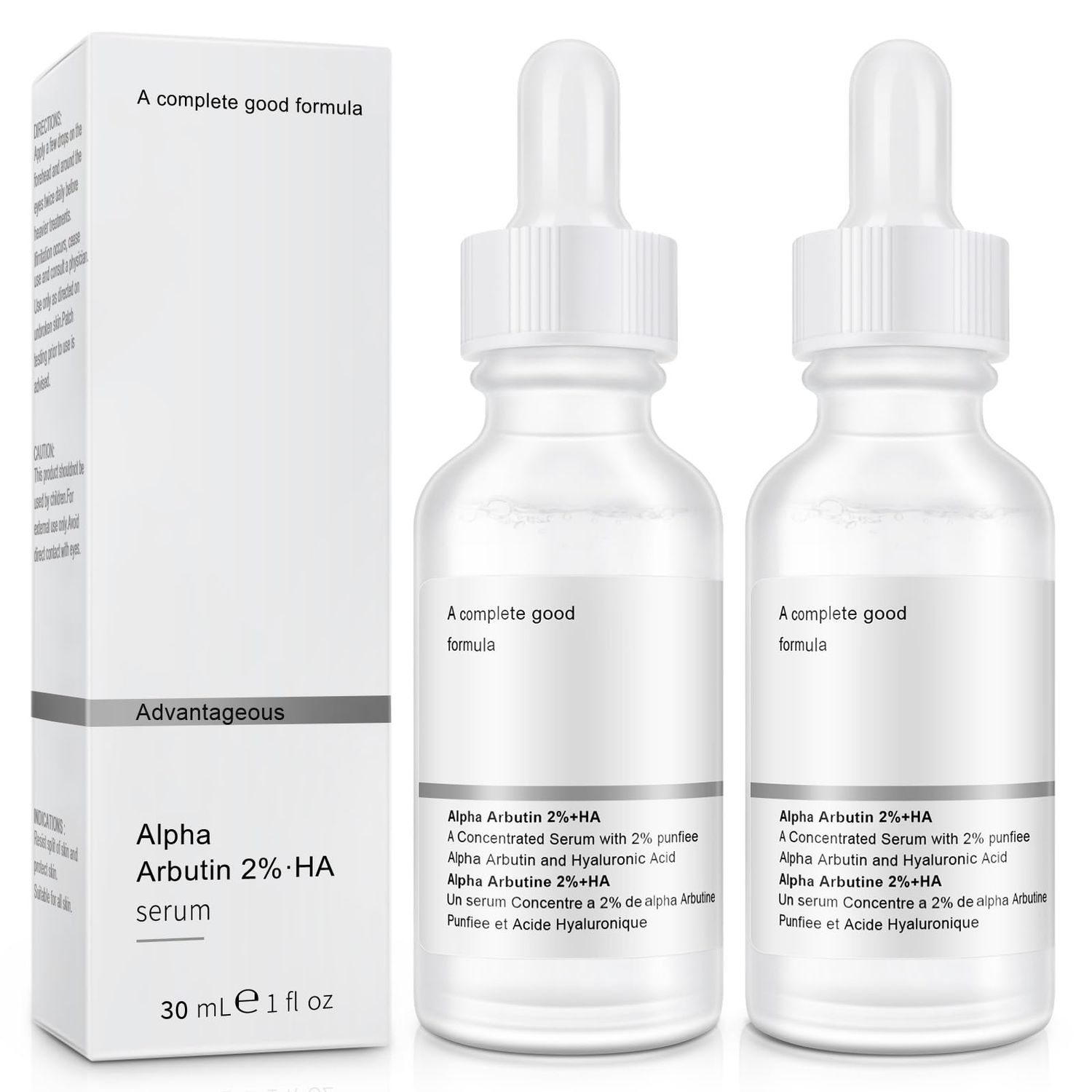 Alpha Arbutin 2 Serum For Dark Spots, Alpha Arbutin 2 Ha Serum For Acne, Fine Lines, 2PCS Hyaluronic Acid Serum With Niacinamide For Face, Neck, Shrink Pores, Anti Aging.