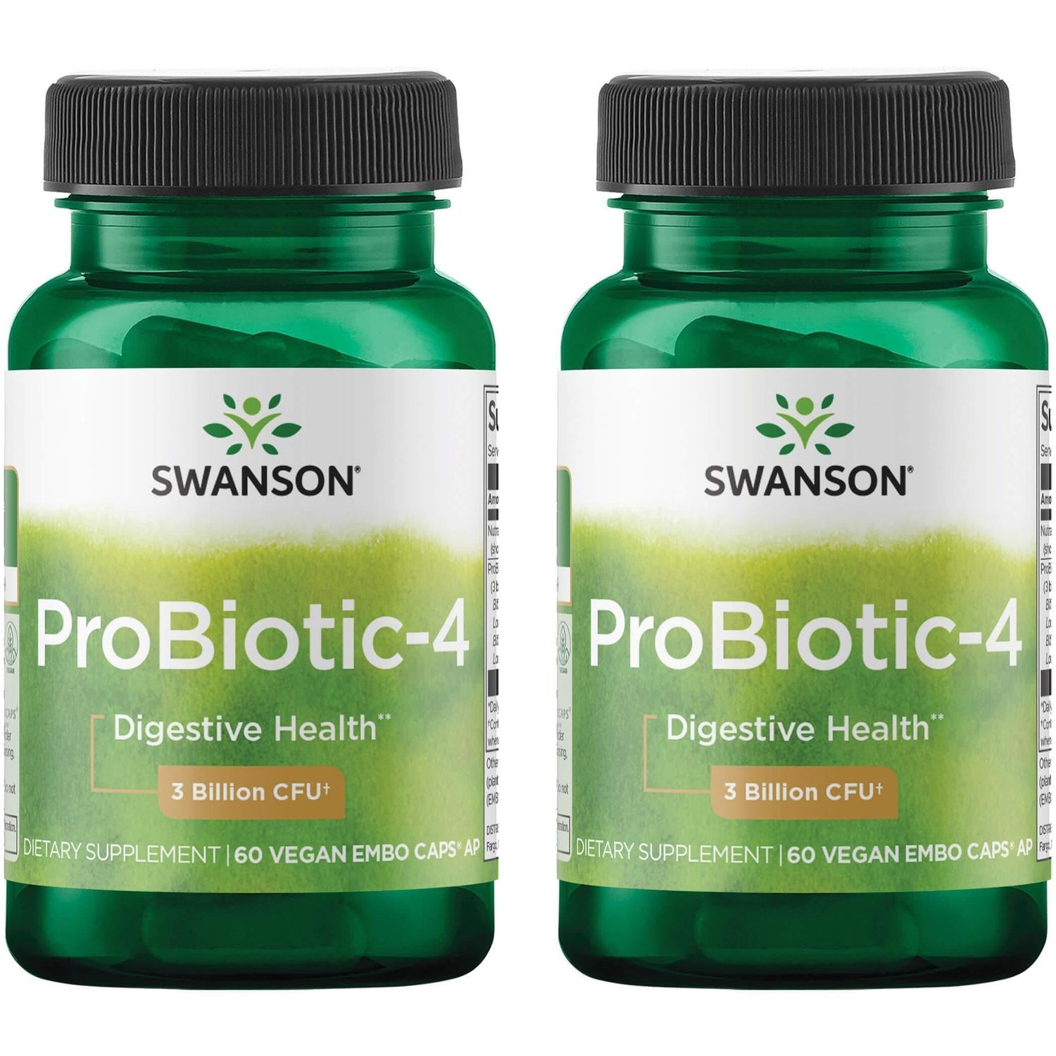 Swanson Probiotic-4 3 Billion Cfu 60 Veg Caps (2 Pack)