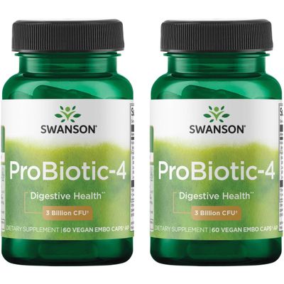 Swanson Probiotic-4 3 Billion Cfu 60 Veg Caps (2 Pack)