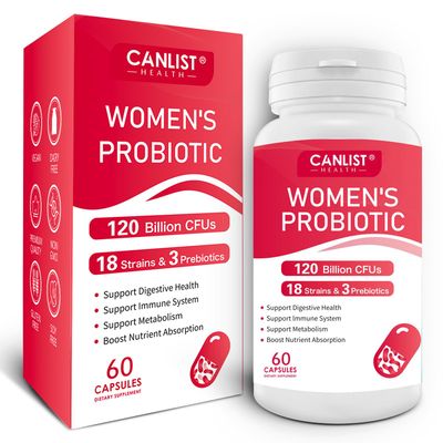 CANLIST Women&#39;s Probiotics120 Billion CFUs 18 Strains 3 Prebiotics Digestive Enzymes Contains Organic Prebiotic Cranberry Women&#39;s Health Digestive Immune Support Non-GMO Soy Gluten Dairy Free