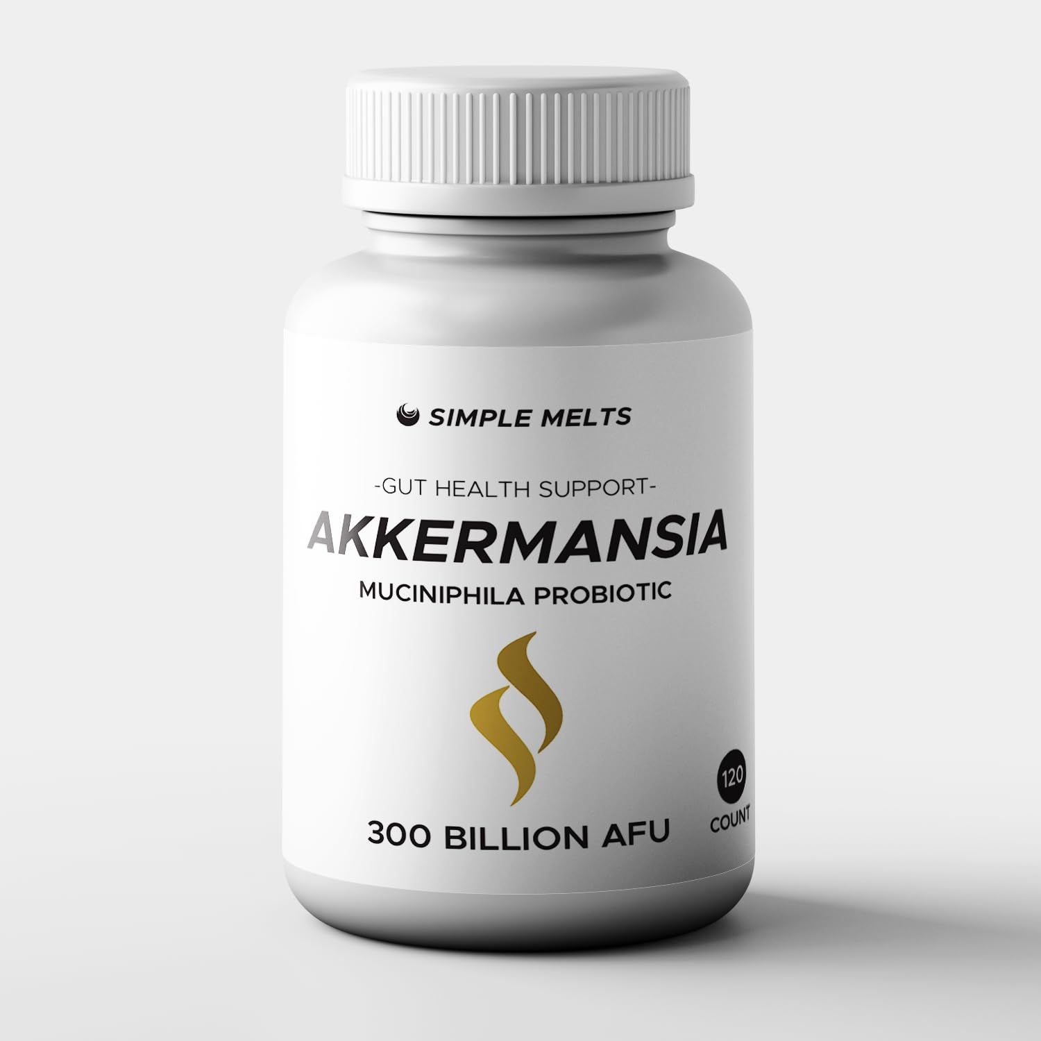 Simple Melts - 300 Billion AFU Akkermansia Muciniphila Probiotic, GLP-1 Booster for Women Men - Gut Lining, Digestive, Metabolism - Pre and Pro biotic Blend with Organic Berry Extracts - 120 Caps