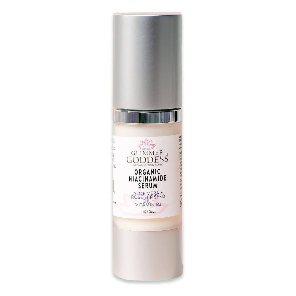 Glimmer Goddess Organic Anti-Aging Serum with Niacinamide Vitamin B3, Tightens Pores, Reduces Wrinkles with 5 Niacinamide: A Miracle for Your Skin, 1 oz