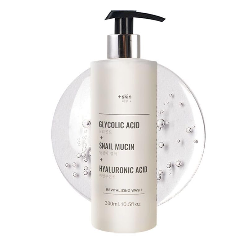 skin Glycolic Acid, Snail Mucin, and Hyaluronic Acid Wash