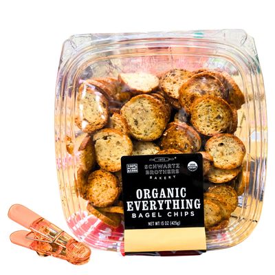 Organic Everything Bagel Chips, 15 oz, USDA Organic with Free Bag Sealer Clip