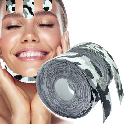 Akissos Face Lifting Tape Forehead Wrinkle Patches Reusable - Face Lift Tape - V Line Lifting Mask - Double Chin Reducer - Wrinkle Patches for Face Overnight - Lip Tape for Wrinkles - 2.5cm5m