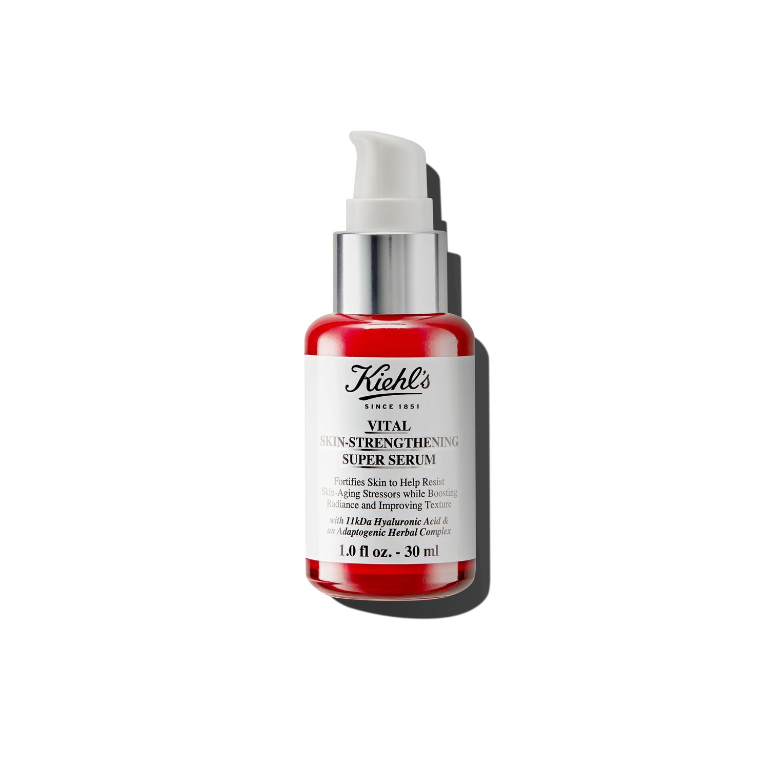 Kiehl&#39;s Vital Skin-Strengthening Hyaluronic Acid Super Serum, Boosts Radiance Smooths Fine Lines, Improves Renews Skin Texture, with Adaptogenic Herbal Complex, for All Skin Types - 1 fl oz
