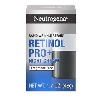 Neutrogena Retinol Pro Anti-Wrinkle Night Moisturizer, Rapid Wrinkle Repair, Anti-Aging Face Neck Cream, Formulated without fragrance, parabens, dyes, phthalates, Retinol, 1.7 oz