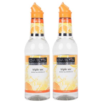 Daily&#39;s Cocktail Mixer Non-Alcoholic Triple Sec, 1000 mL - Perfect for Margarita, Long Island Iced Tea, and other Mixed Drinks 2 PACK