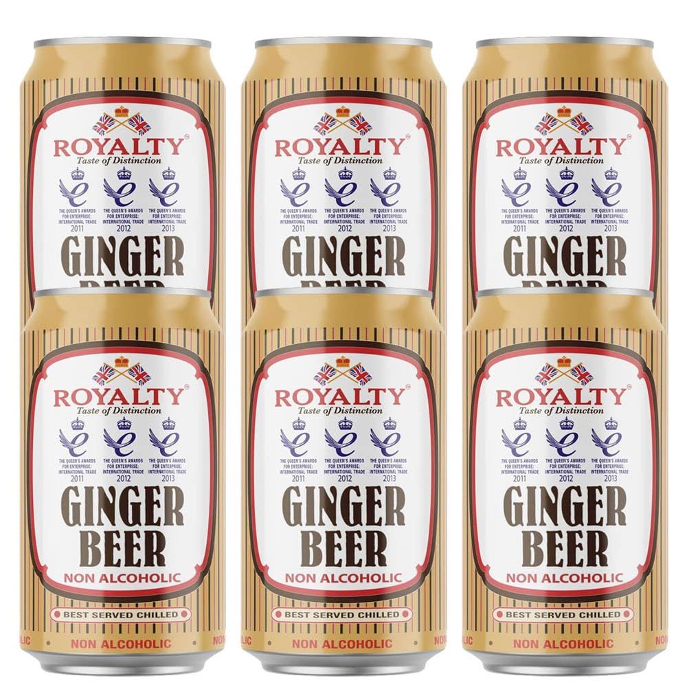 Royalty Non-Alcoholic Ginger Beer Can 11.15 Ounce, (Pack of 6)