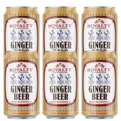 Royalty Non-Alcoholic Ginger Beer Can 11.15 Ounce, (Pack of 6)