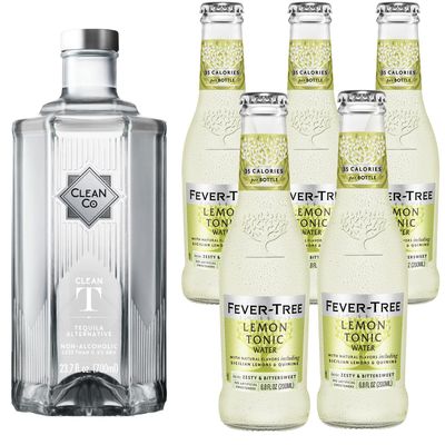 Clean Co Non-Alcoholic Tequila Alternative 700ml Bottle with Premium Quality Lemon Tonic - Batanga