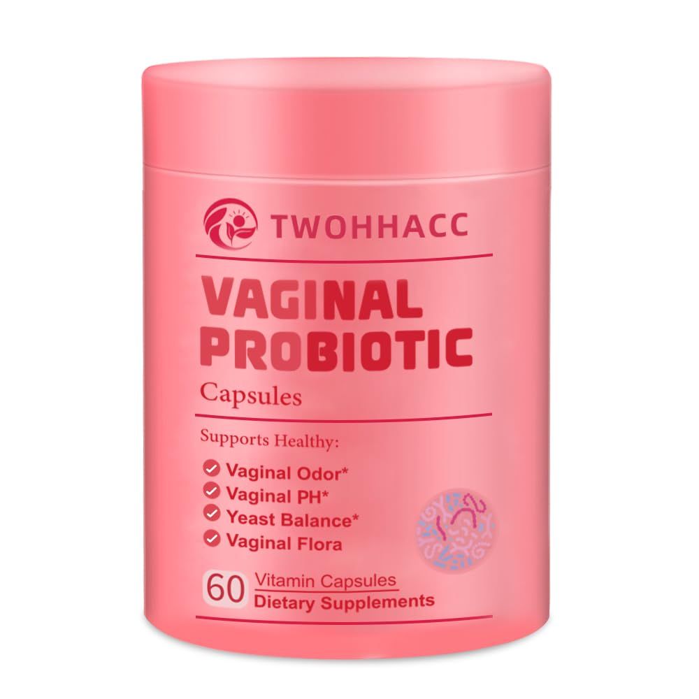TWOHHACC Probiotics for Women PH Balance Digestive Urinary 5 Billion CFU 4 Strains Promote Healthy Vaginal Odor and Vaginal Flora 60 Ct Oral Probiotics