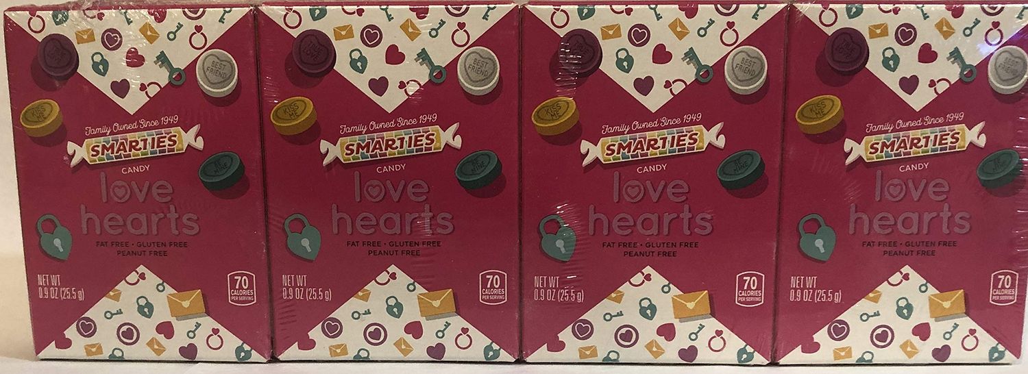 Smarties Candy Love Heart- (Fat Free, Gluten Free Peanut Free)- 0.9 oz each