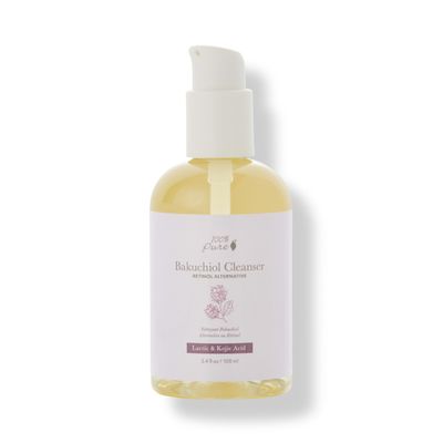 100 PURE Bakuchiol Face Cleanser Plant-Based Retinol Alternative Anti Aging Face Wash Gentle Kojic Acid Licorice Daily Skincare Boost - Fresh Foam Facial Cleansing for Women Men - 3.4 fl oz