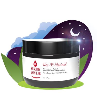 Healthy Skin Lab Res-V-Retinol Resveratrol Face Night Cream, Anti-Aging Neck D collet Moisturizer With Retinol, Hyaluronic Acid, Polypeptides, Hydrates Brightening, 1.7oz