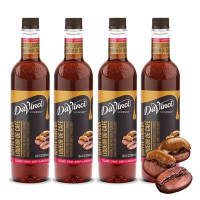 DaVinci Gourmet Classic Coffee Liqueur Syrup, 25.4 Fluid Ounces (Pack of 4)
