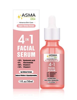 4 in 1 Facial Serum Brightening, Pigment Control Anti-Aging Serum with Hyaluronic Acid, Niacinamide, Vitamin C E Perfect Face Serum for All Skin Types 1 oz.